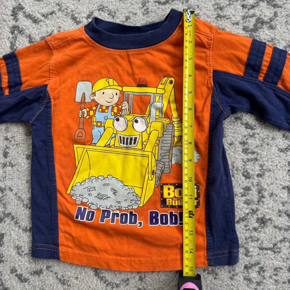 Vtg Y2K Bob the Builder “No Prob Bob” Orange and Navy Long Sleeve Shirt Size 3T - Picture 6 of 7